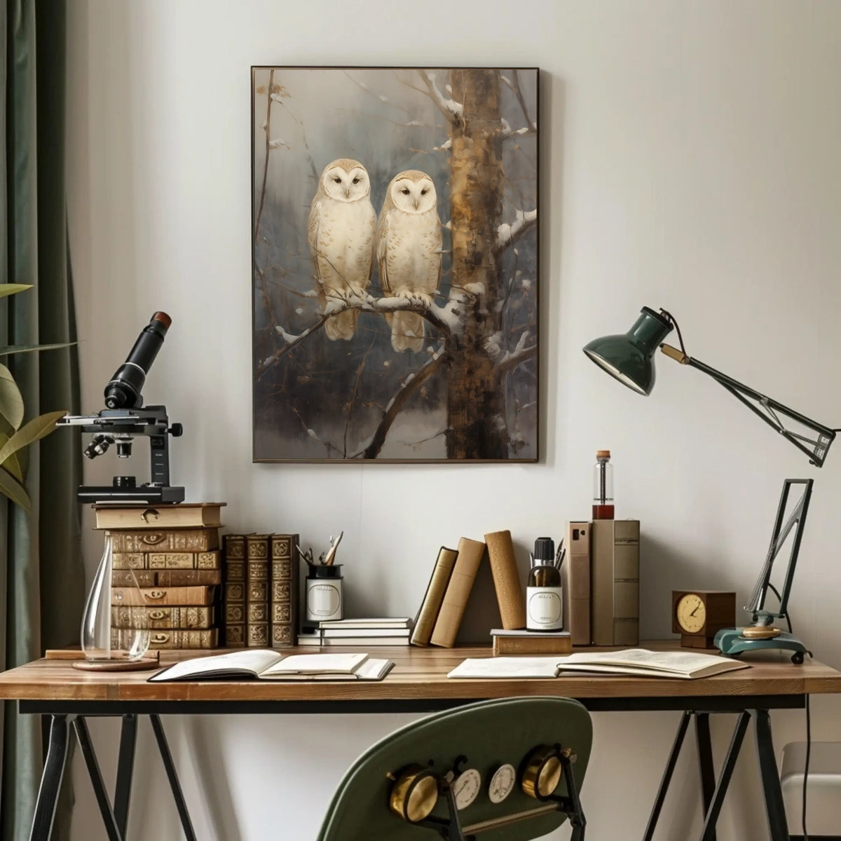 Winter Owls Poster