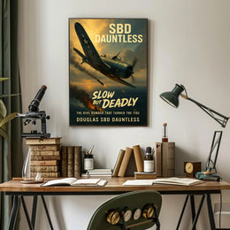 Douglas SBD Dauntless Action Scene WWII Poster