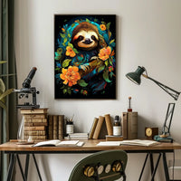 Enchanted Sloth In Bloom Poster