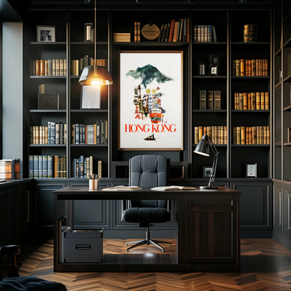 Hong Kong - Artistic Travel Poster