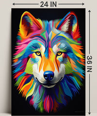 Vibrant Wolf Portrait Poster PosterGoat