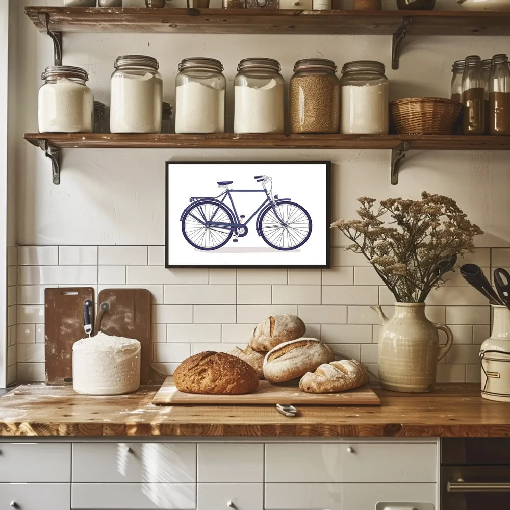 Vintage Bicycle Poster: Modern Retro Design