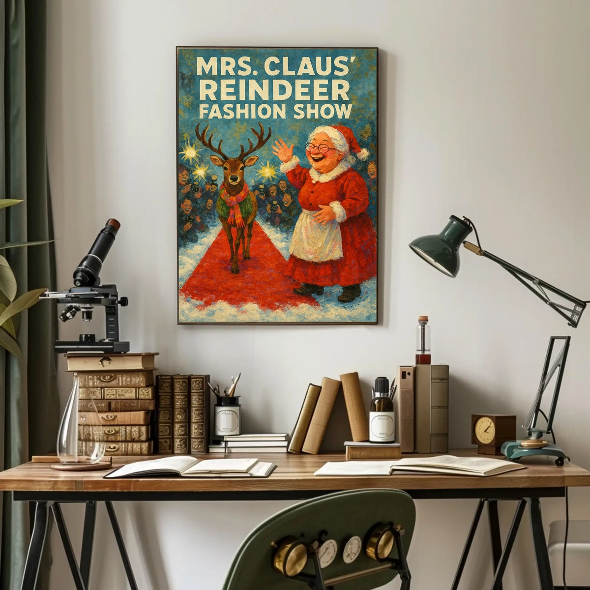 Mrs. Claus Reindeer Fashion Show Poster