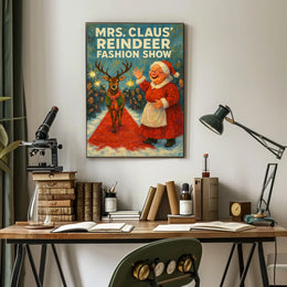 Mrs. Claus Reindeer Fashion Show Poster
