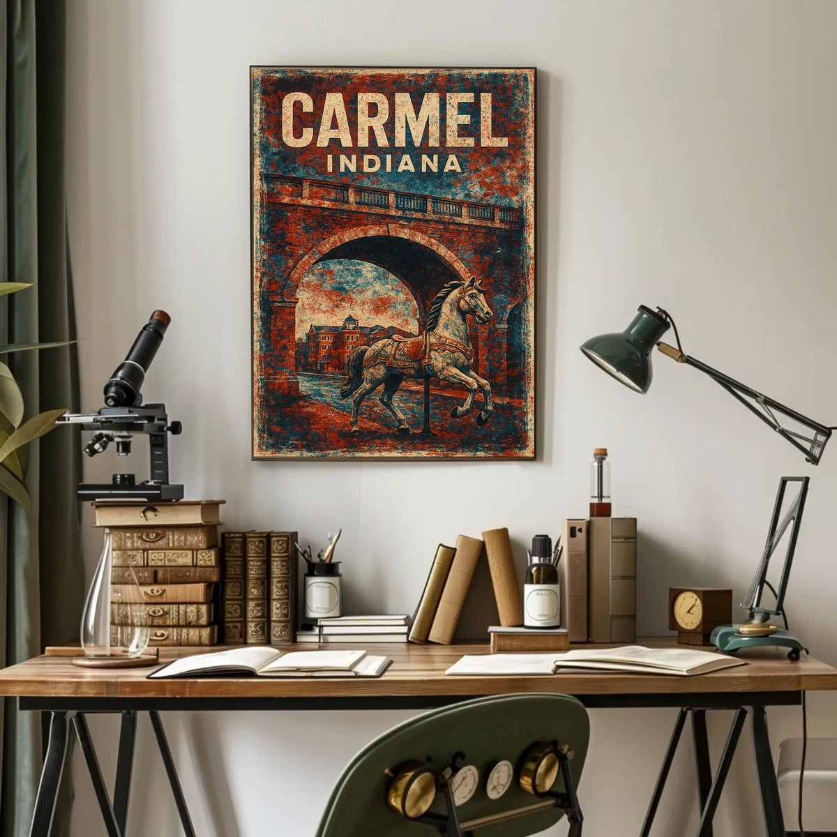 Carmel, Indiana Vintage Charm Vintage Poster