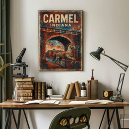 Carmel, Indiana Vintage Charm Vintage Poster