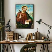 Saintly Portrait with Cross Poster