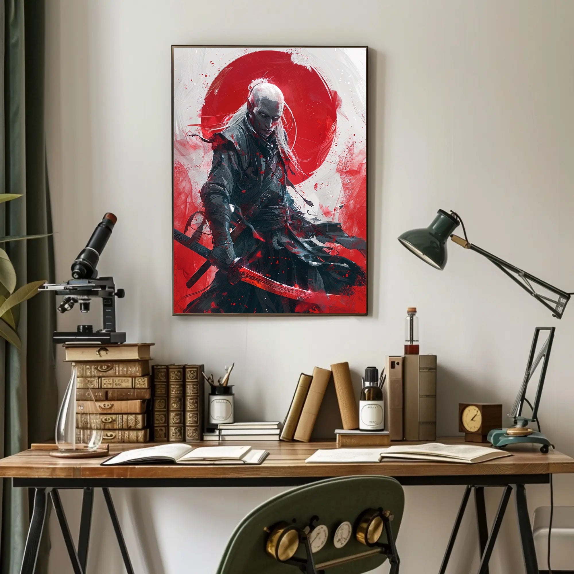 Warrior Fantasy Poster: Samurai with Glowing Katana PosterGoat