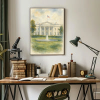 The White House in Watercolor Poster