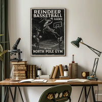 Reindeer Basketball Game Poster