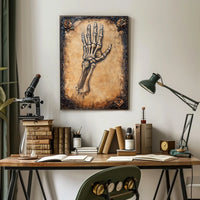 Skeletal Hand Emerging Art Design - Abstract, Artistic Poster