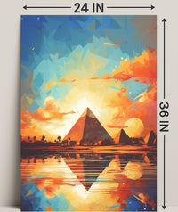 Sunset Over The Pyramids Poster