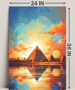 Sunset Over The Pyramids Poster