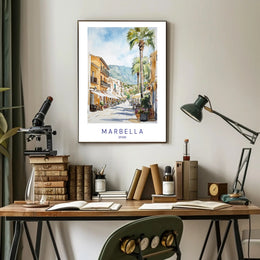 Marbella Street Scene Poster PosterGoat