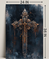Ornate Gothic Cross Poster