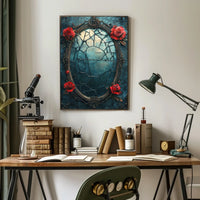 Victorian Gothic Mirror Art Print Poster