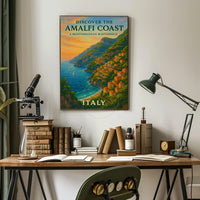 Amalfi Coast Sunset: Romantic Travel Poster
