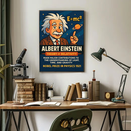 Einstein Relativity Vintage Science Poster