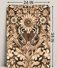 Butterfly and Floral Vintage Artwork Artistic Poster