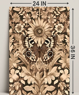 Butterfly and Floral Vintage Artwork Artistic Poster