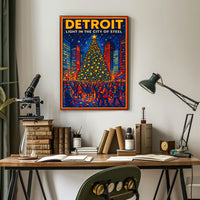 Detroit Light In The City Of Steel Poster