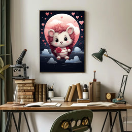 Moonlight Romance Digital Painting Poster