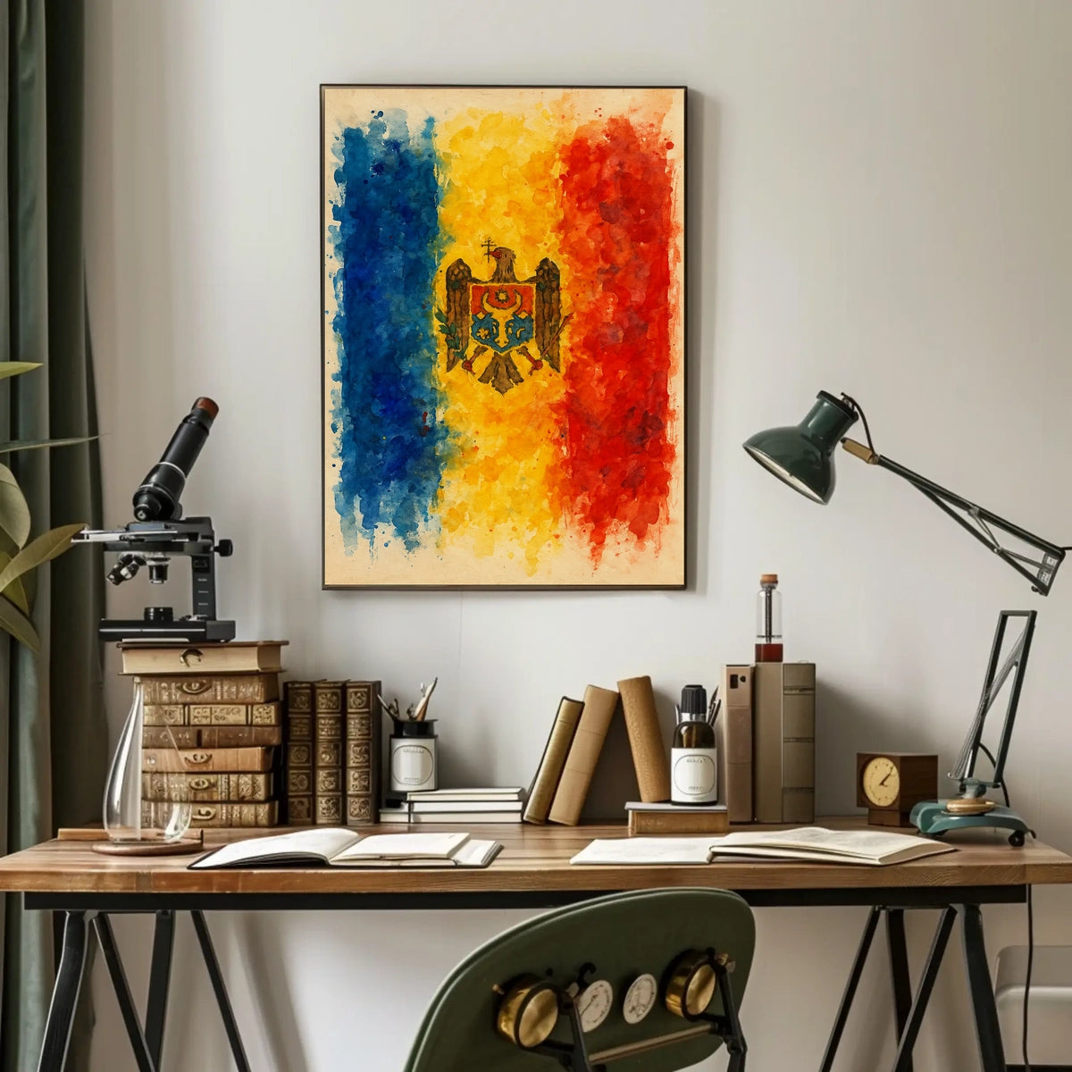 Moldovan Flag Watercolor Art Poster