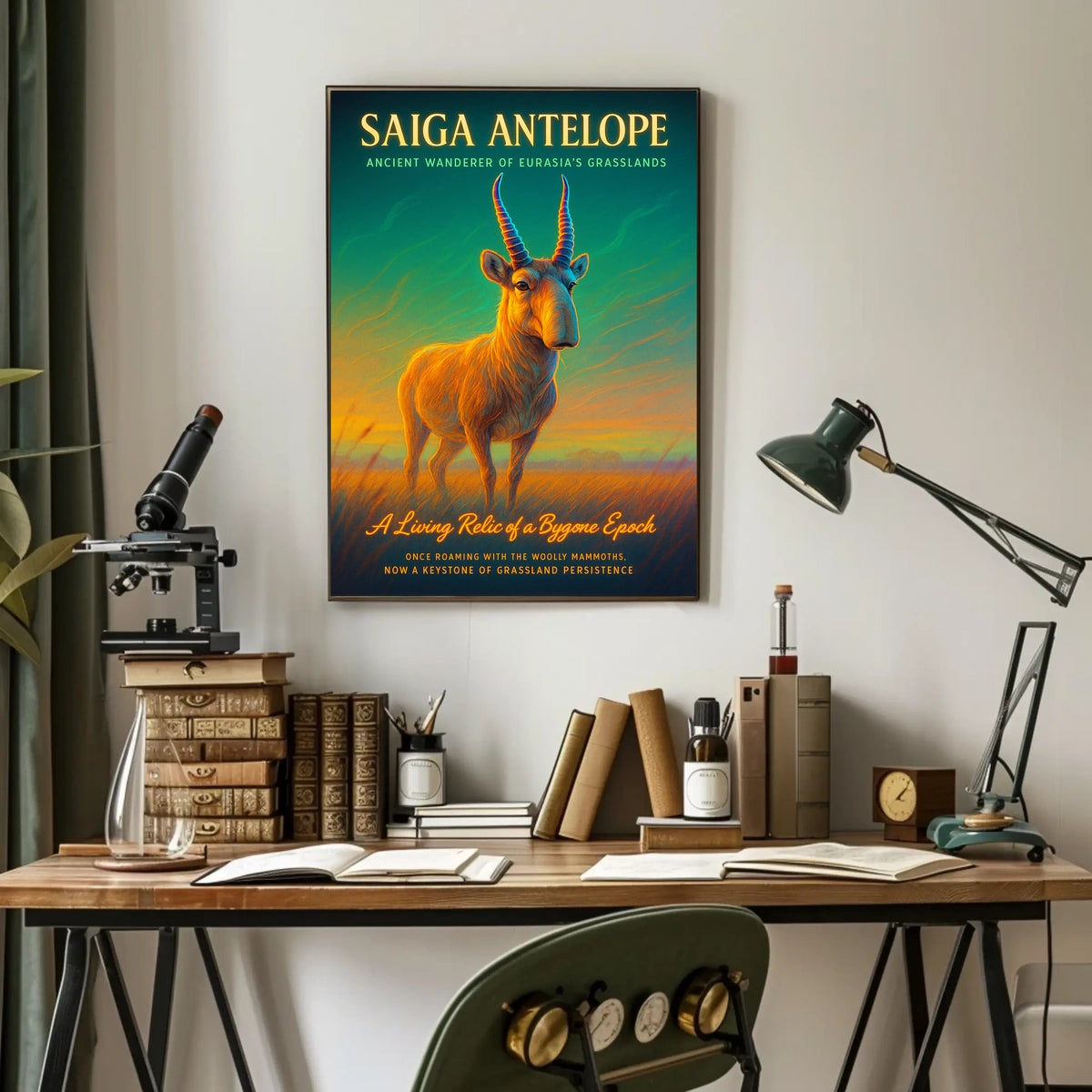 Saiga Antelope A Living Relic Poster