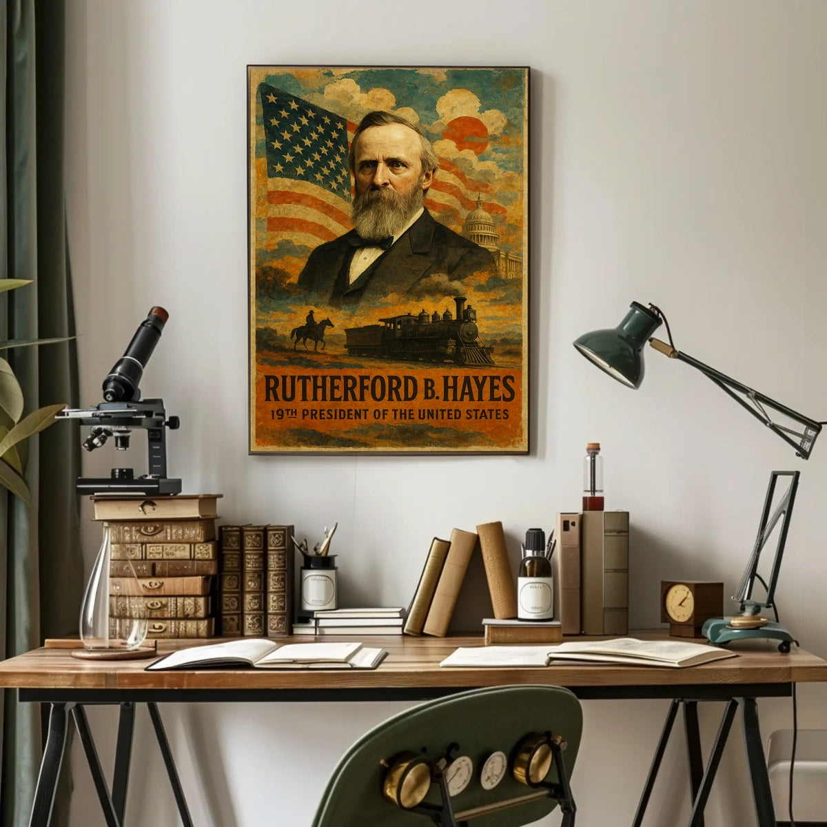 Rutherford B. Hayes 19th President of the United States Layered Digital Collage Poster