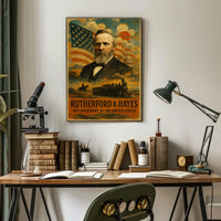 Rutherford B. Hayes 19th President of the United States Layered Digital Collage Poster