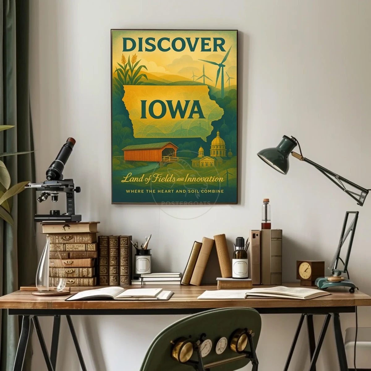 Discover Iowa: Vintage Travel Poster