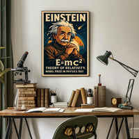 Einstein Relativity Vintage Science Wanderlust Poster
