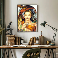 Mystical Elegance Woman in Earth Tones Artistic Poster