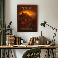 Tbilisi Sunset Exploration: Vintage Cultural or Heritage Poster