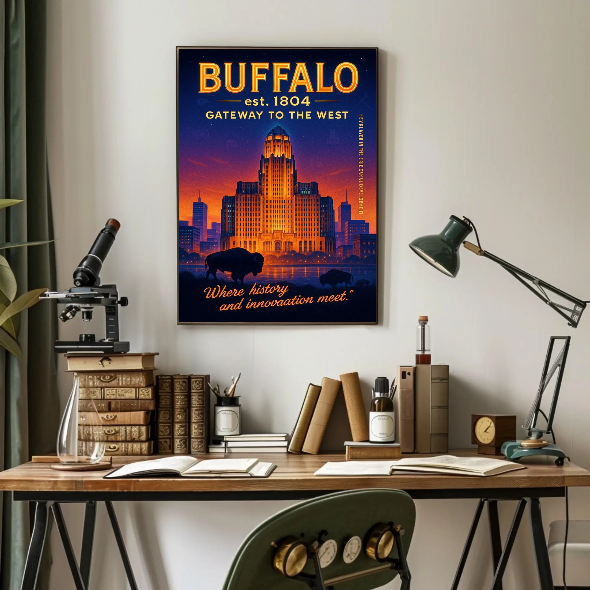 Buffalo Gateway to the West Poster Art Print PosterGoat