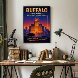 Buffalo Gateway to the West Poster Art Print PosterGoat