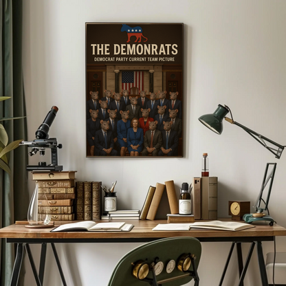 Demonrats Political Satire Group Portrait Parody Poster