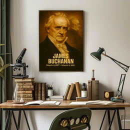 James Buchanan Vintage Poster Wall Art Analog Film Aesthetic Presidential Portrait Historical Print