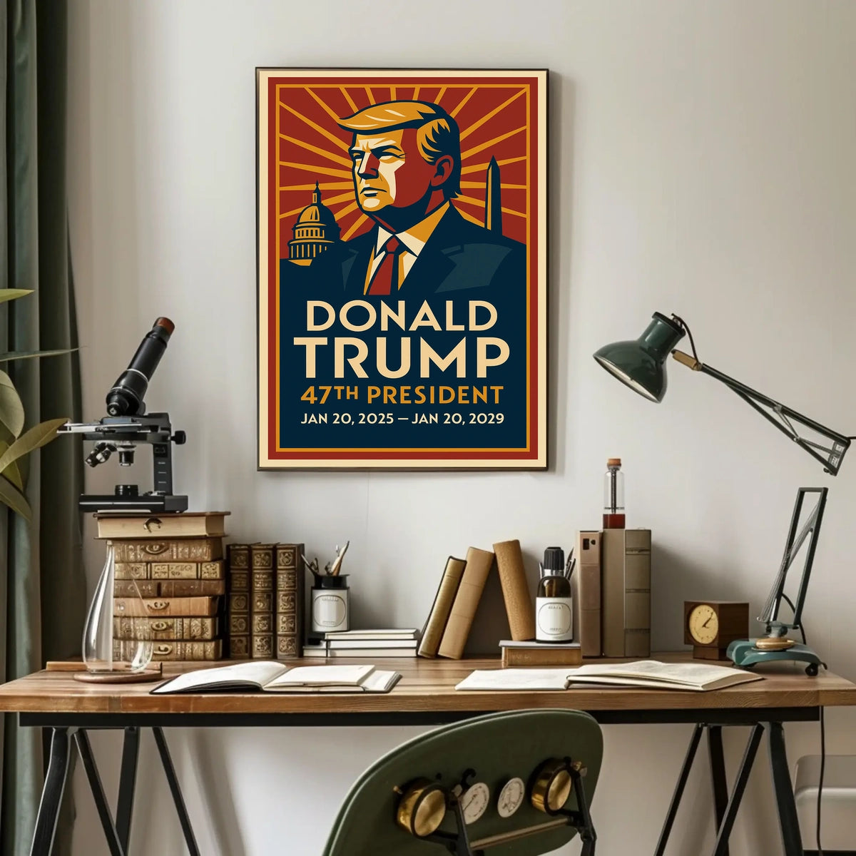 Patriotic Trump Bold Leadership Vintage Poster