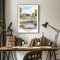 Canberra in Watercolor Poster PosterGoat