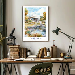 Canberra in Watercolor Poster PosterGoat