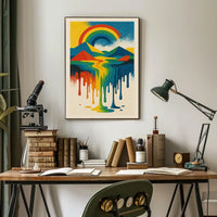 Vibrant Landscape Abstraction Abstract Poster
