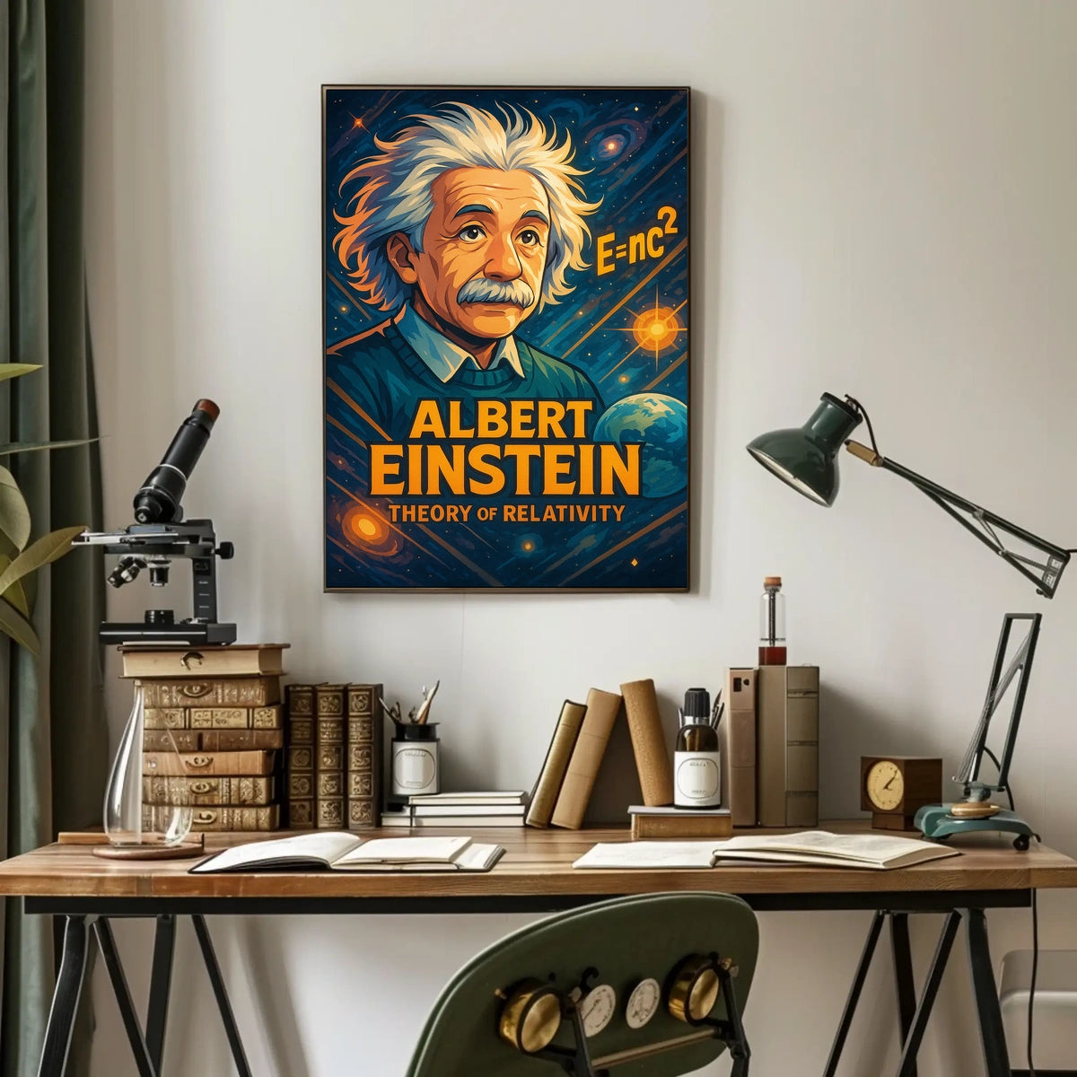 Albert Einstein Relativity Theory Vintage Scientific Art Educational Decor Poster