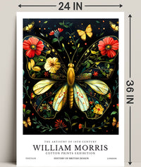 William Morris Butterfly Design Artistic Poster
