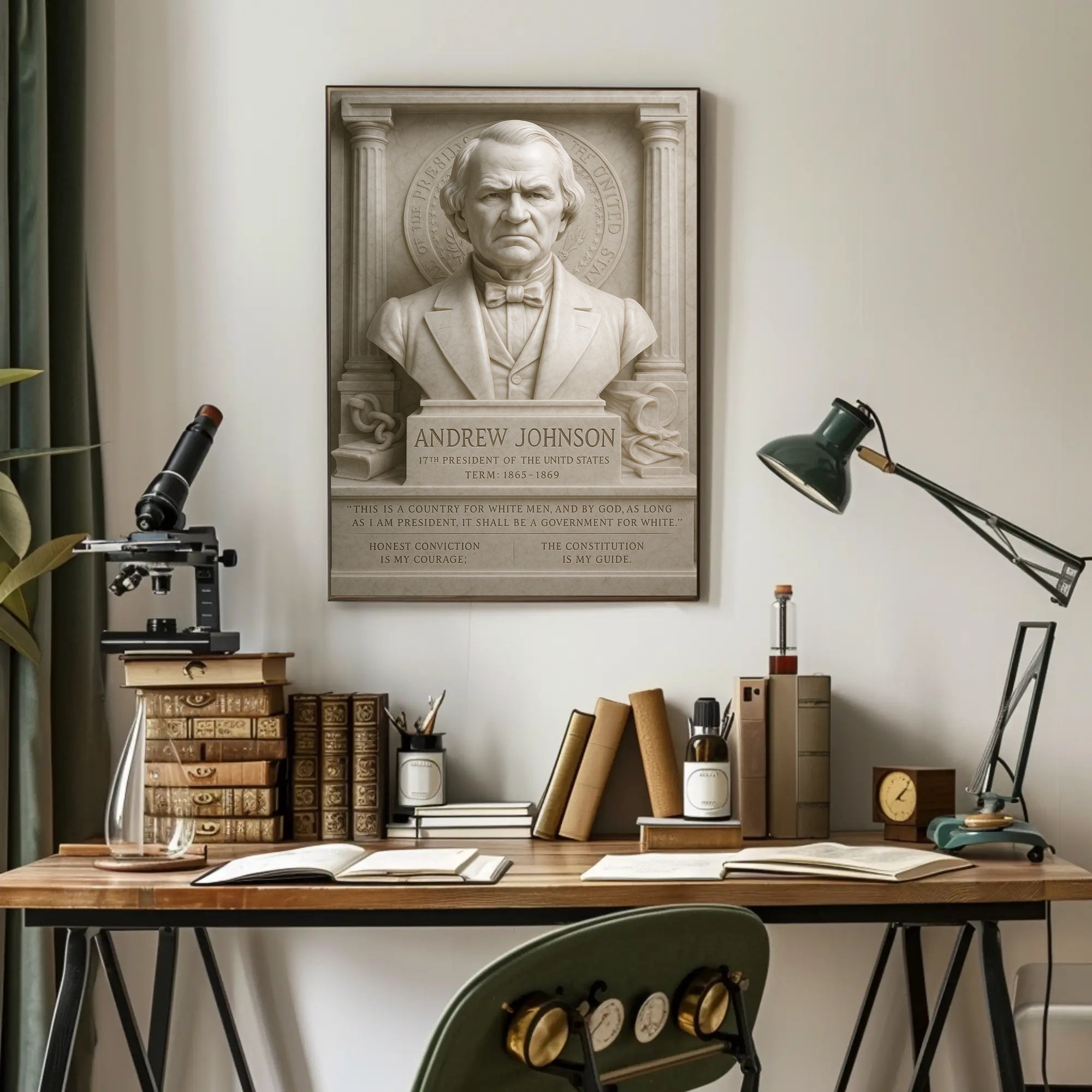 Andrew Johnson Bust Historical or Presidential Poster