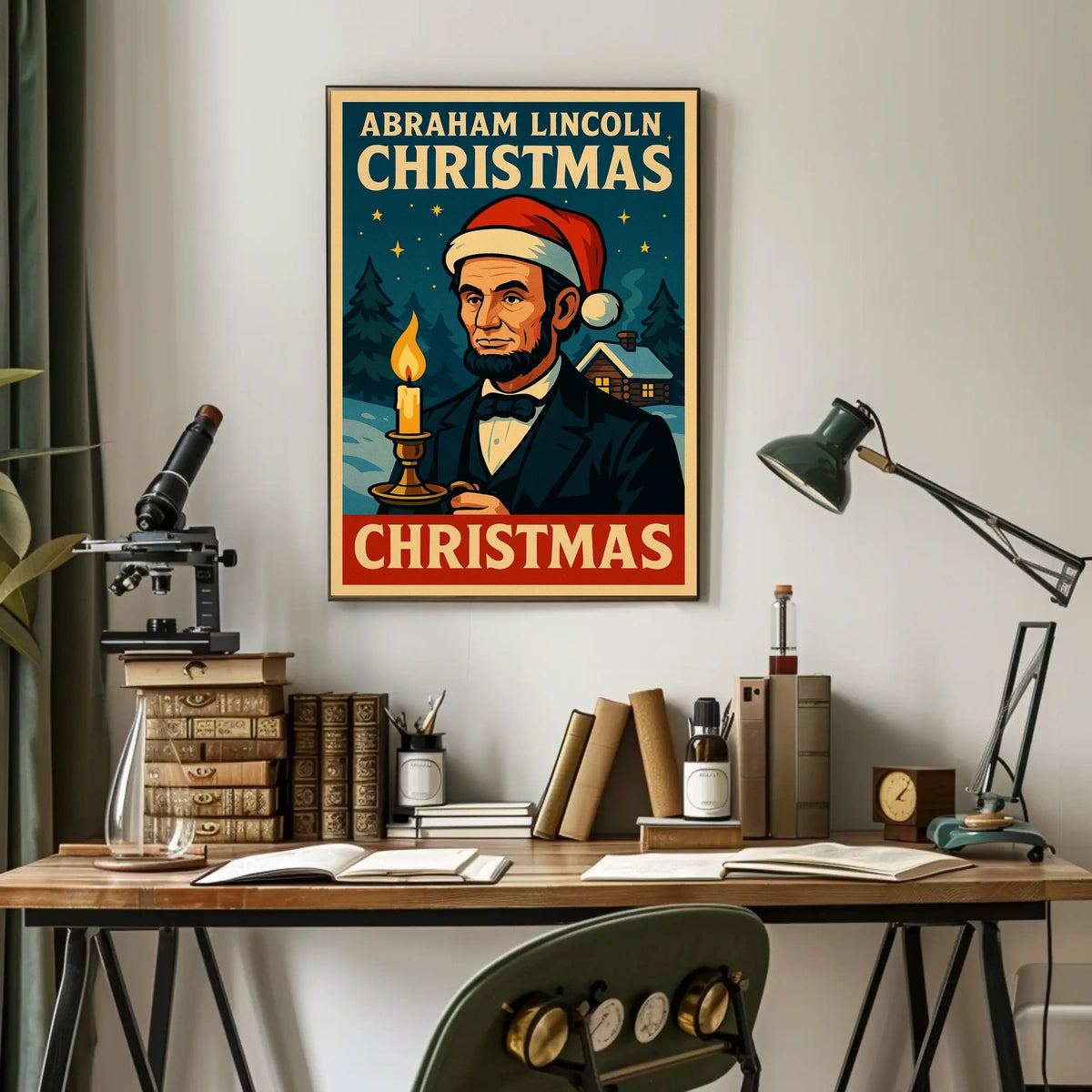 Abraham Lincoln Christmas Poster
