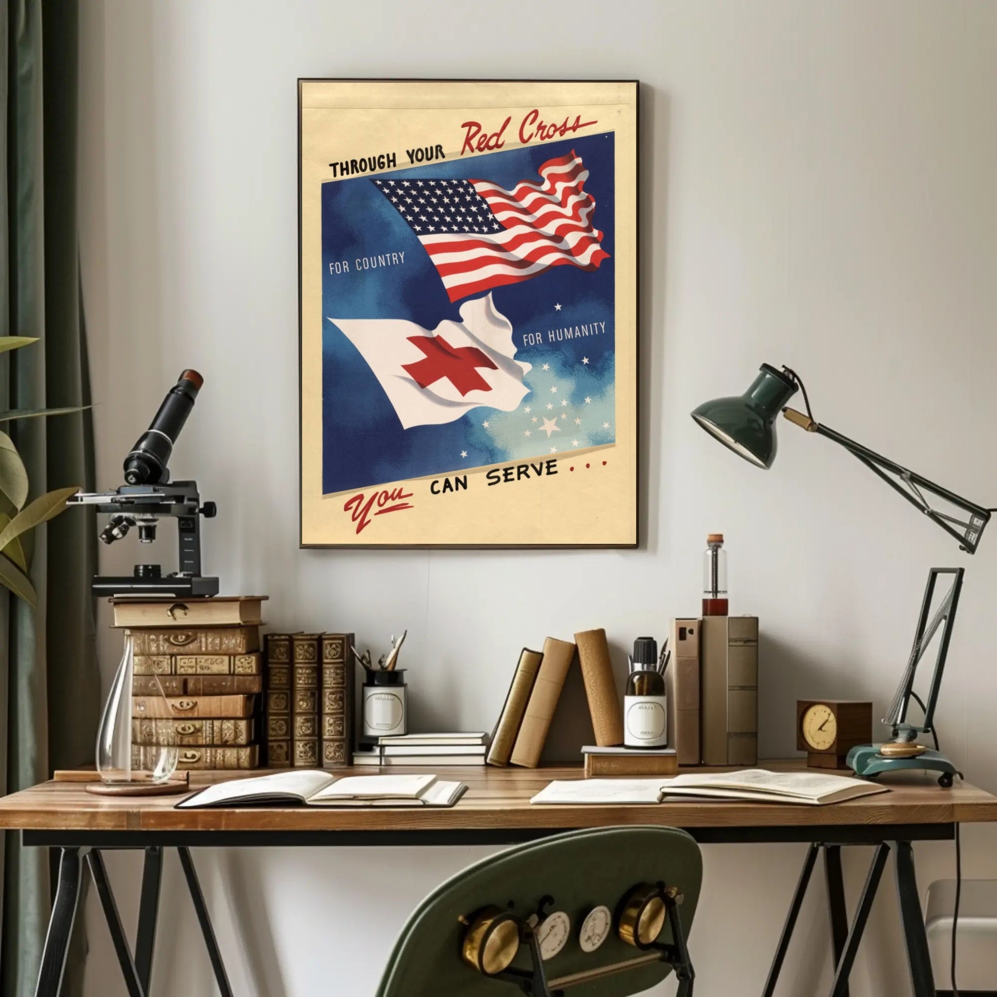 Serve Through the Red Cross Poster PosterGoat