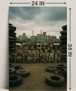 Detroit Michigan Industrial Legacy Poster Art PosterGoat