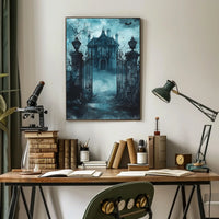 Haunting Gothic Mansion Artistry Poster - Cultural or Heritage Poster
