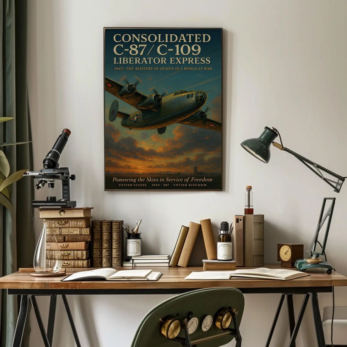 Consolidated C-87 Liberator Express Vintage Aviation Poster